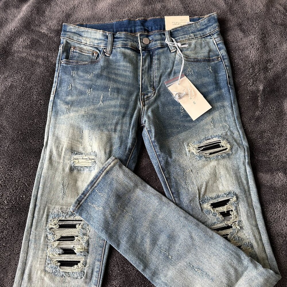 mnml Stacked Skinny Jeans, Ripped Size 30